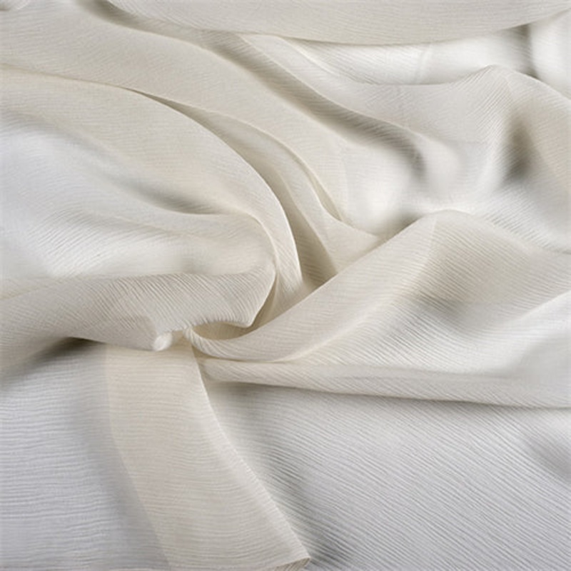 Runway Silks Eggshell Crinkled Silk Chiffon Fabric – Reorderable