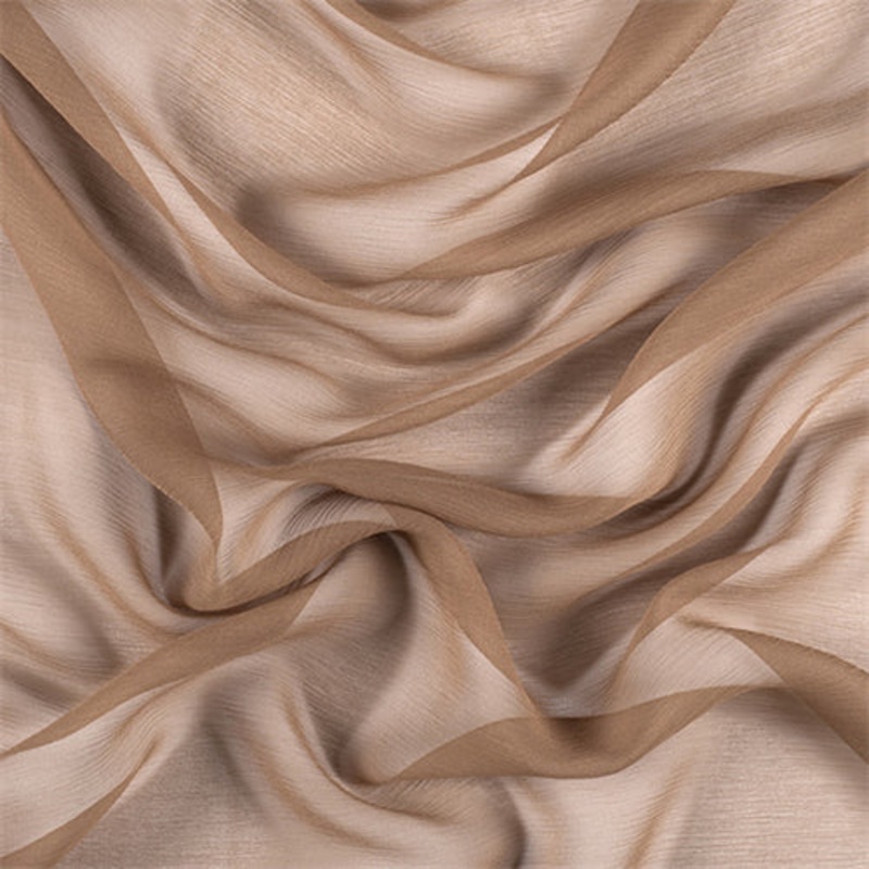 Runway Silks Mocha Crinkled Silk Chiffon Fabric – Reorderable