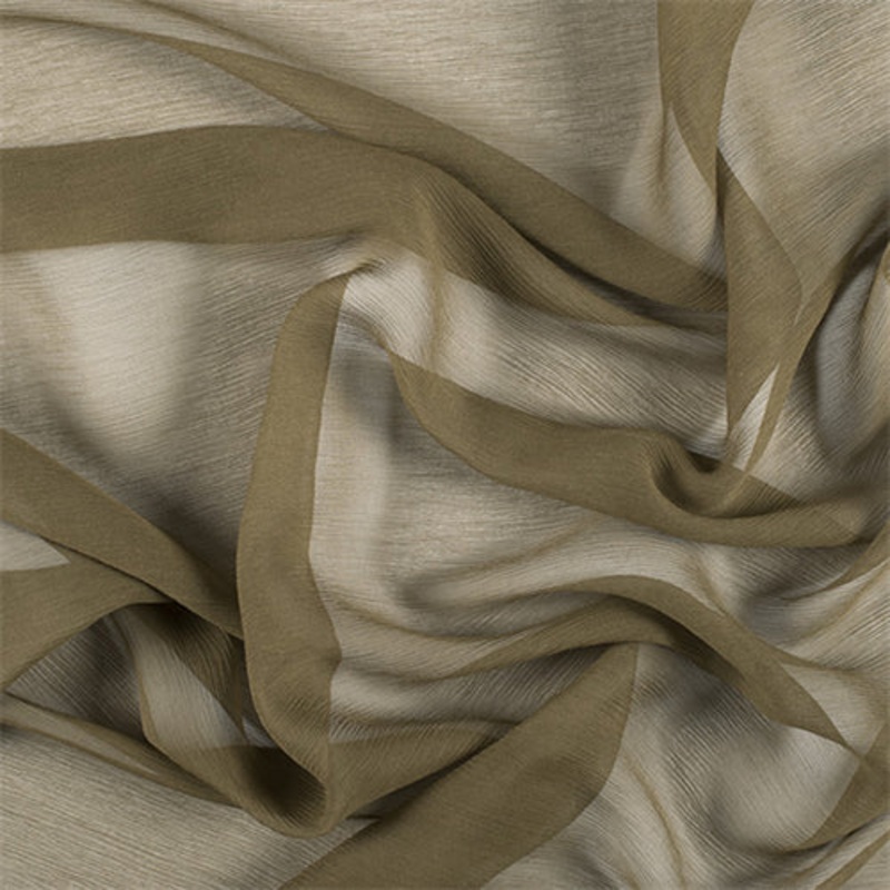 Runway Silks Moss Green Crinkled Silk Chiffon Fabric – Reorderable
