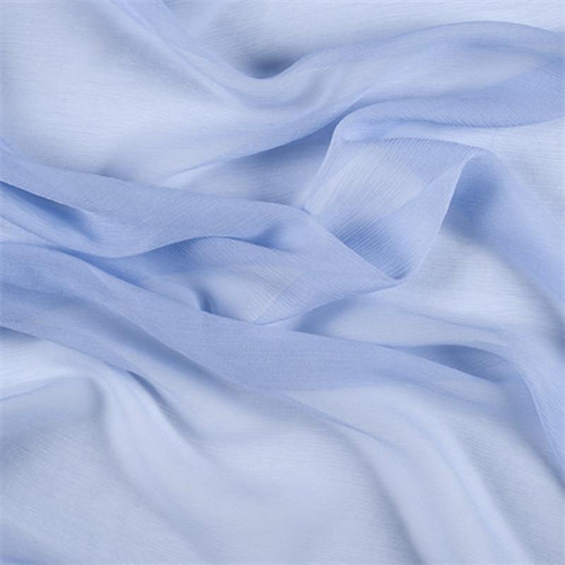 Runway Silks Sky Blue Crinkled Silk Chiffon Fabric – Reorderable
