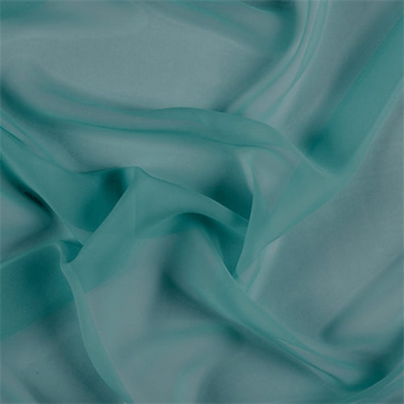 Runway Silks Teal Crinkled Silk Chiffon Fabric – Reorderable