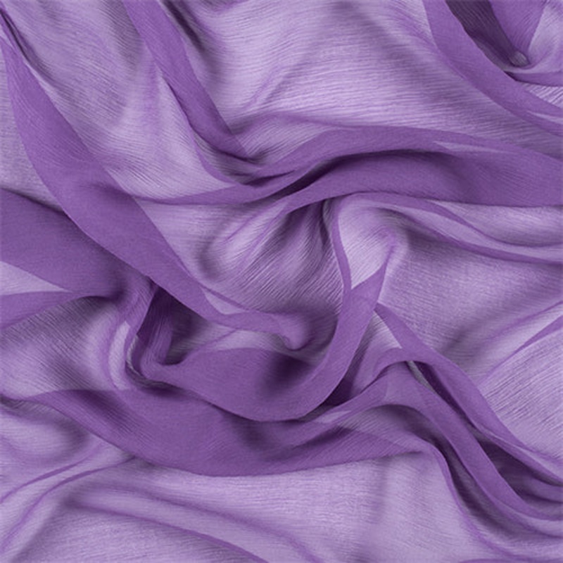 Runway Silks Violet Purple Crinkled Silk Chiffon Fabric – Reorderable