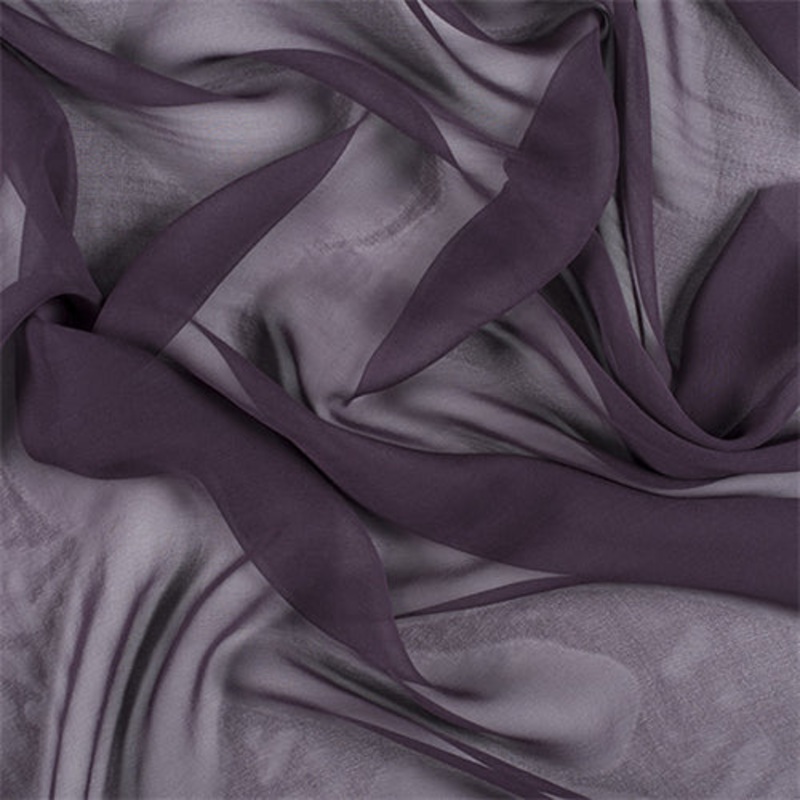 Runway Silks Aubergine Silk Chiffon Fabric – Reorderable
