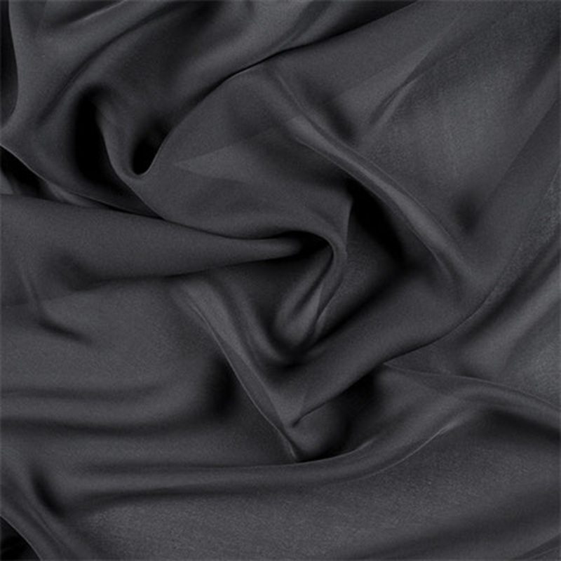 Runway Silks Black Silk Double Georgette Fabric – Reorderable