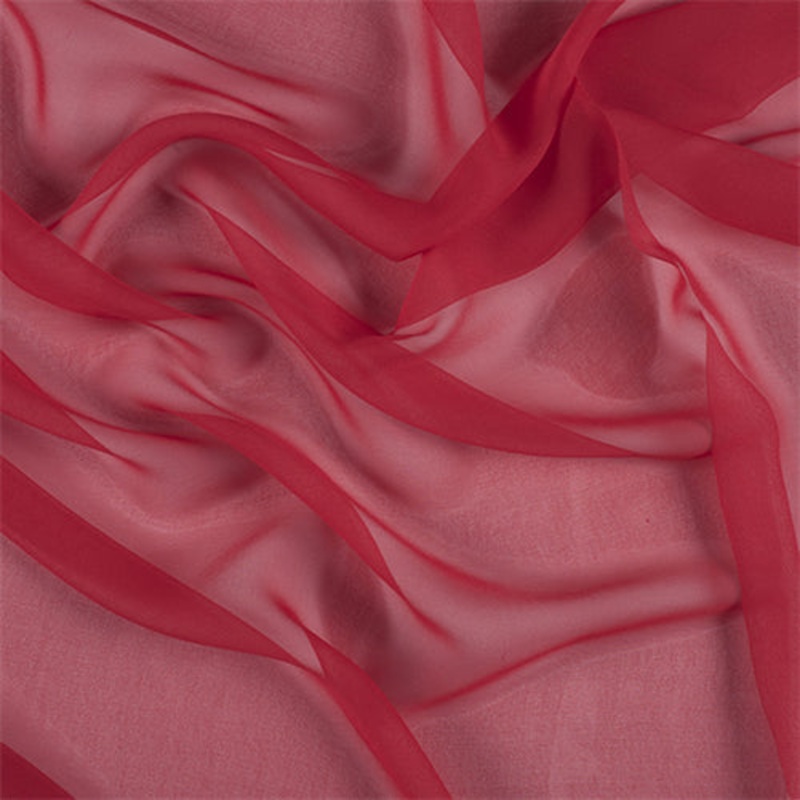 Runway Silks Bright Red Wide Silk Chiffon Fabric – Reorderable