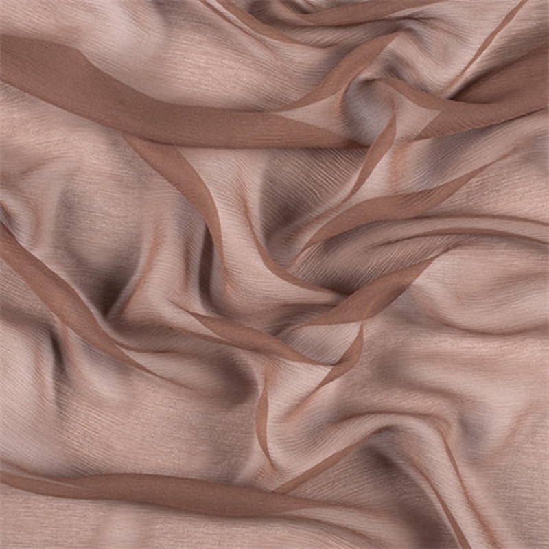 Runway Silks Brown Crinkled Silk Chiffon Fabric – Reorderable