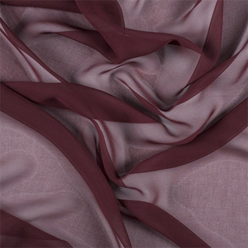 Runway Silks Dark Brick Red Silk Chiffon Fabric – Reorderable