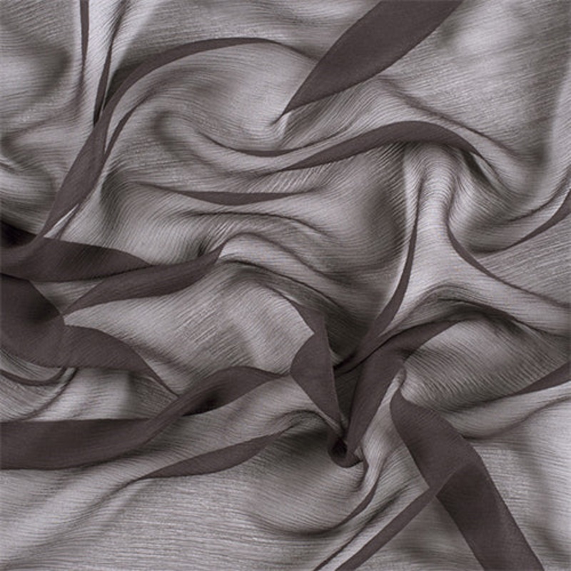 Runway Silks Dark Gray Crinkled Silk Chiffon Fabric – Reorderable