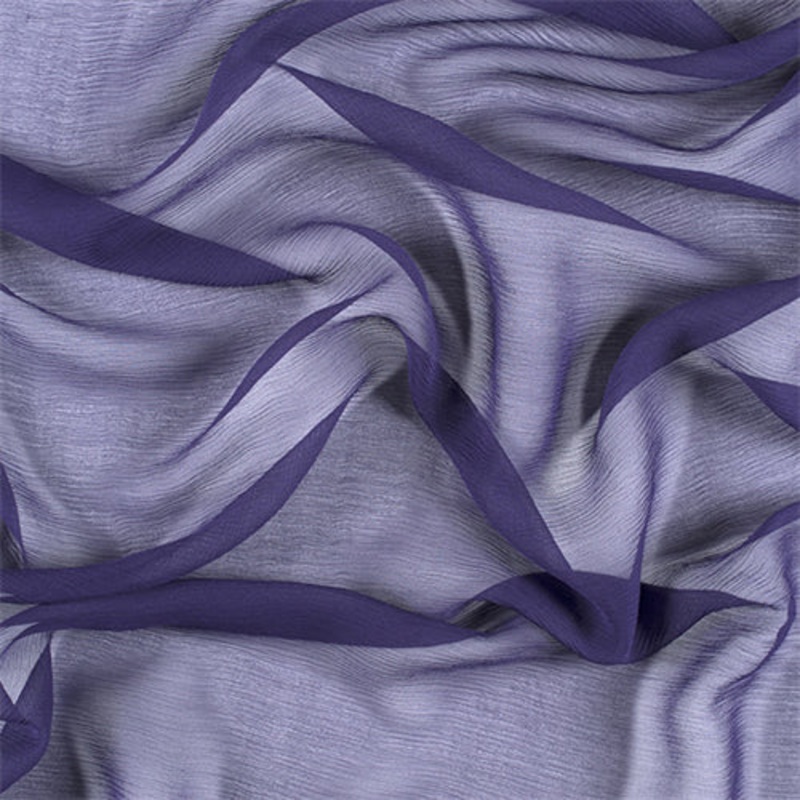 Runway Silks Dark Purple Crinkled Silk Chiffon Fabric – Reorderable