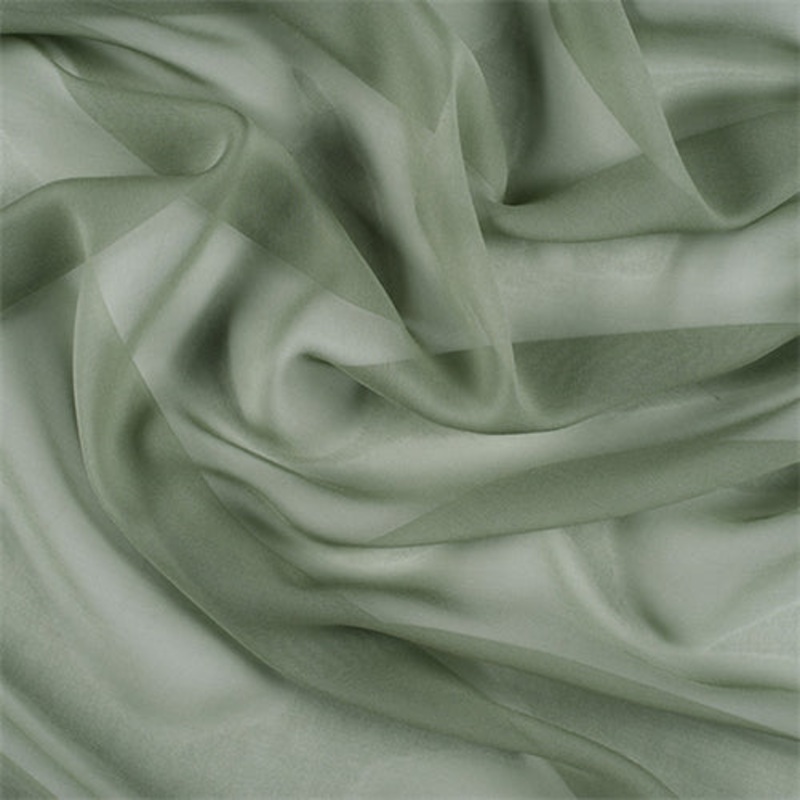Runway Silks Dark Sage Wide Silk Chiffon Fabric – Reorderable