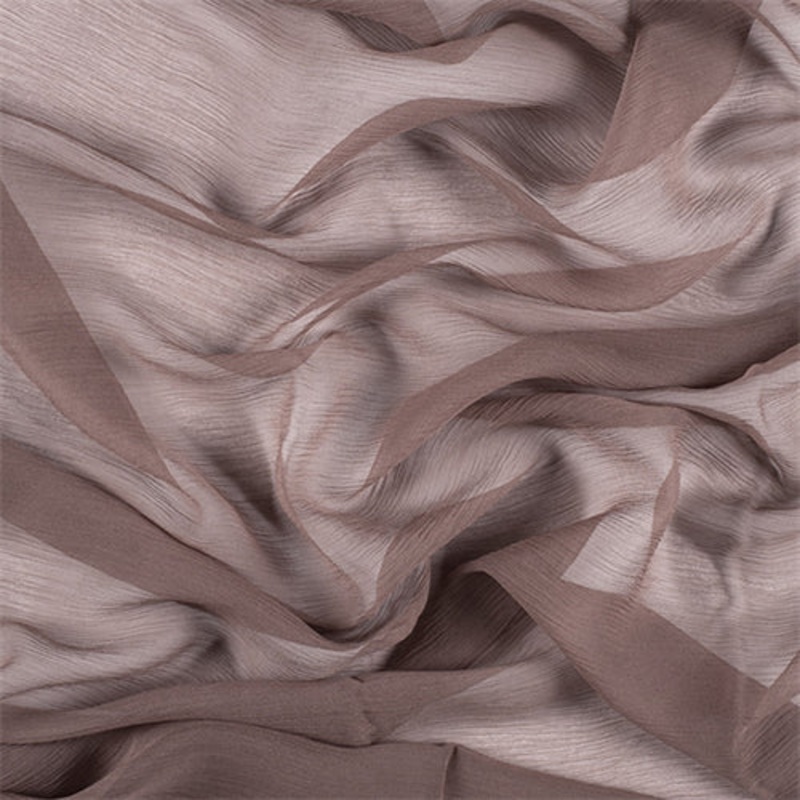 Runway Silks Dark Taupe Crinkled Silk Chiffon Fabric – Reorderable