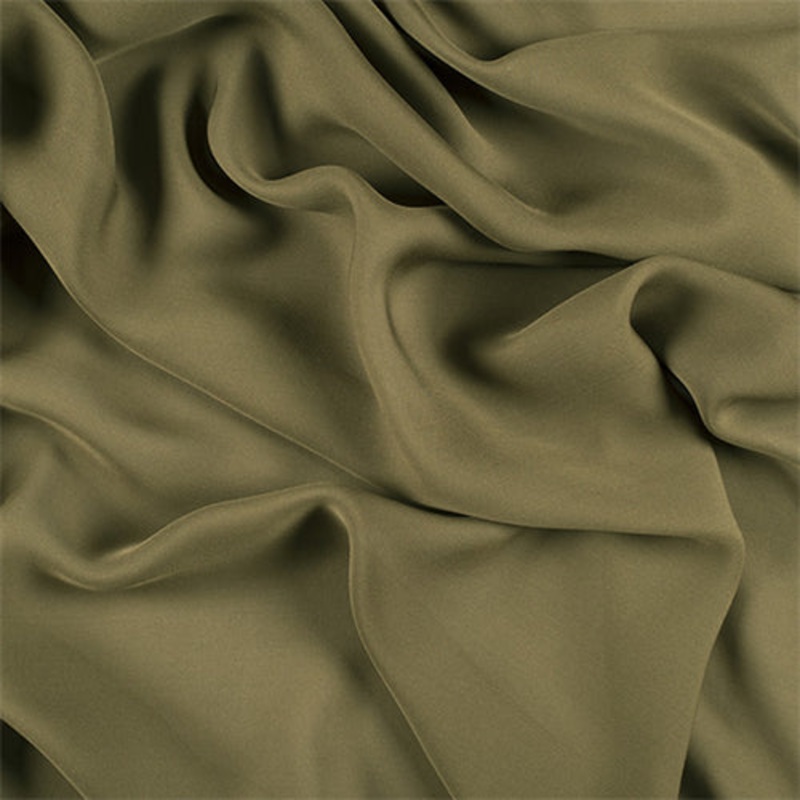 Runway Silks Moss Green Silk Double Georgette Fabric – Reorderable