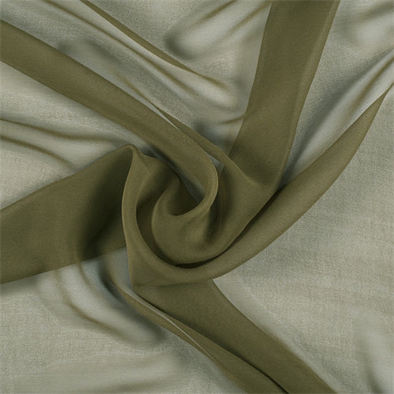 Runway Silks Moss Green Wide Silk Chiffon Fabric – Reorderable