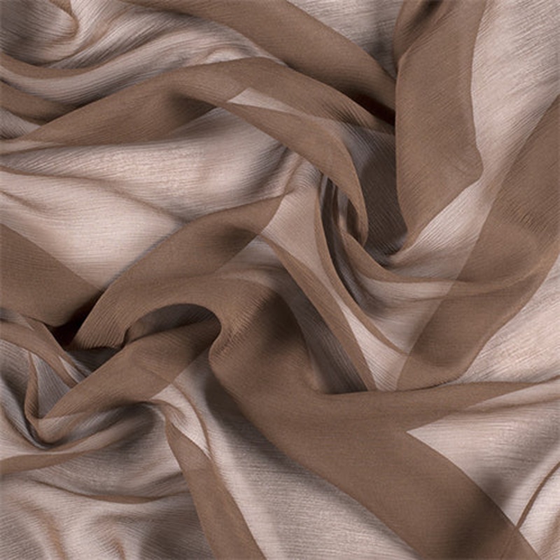Runway Silks Olive Brown Crinkled Silk Chiffon Fabric – Reorderable