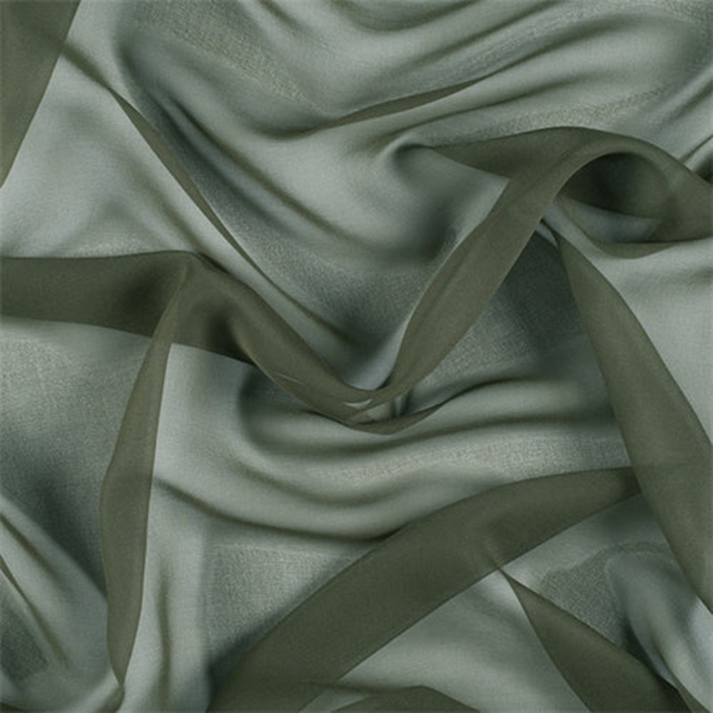 Runway Silks Olive Green Silk Chiffon Fabric – Reorderable