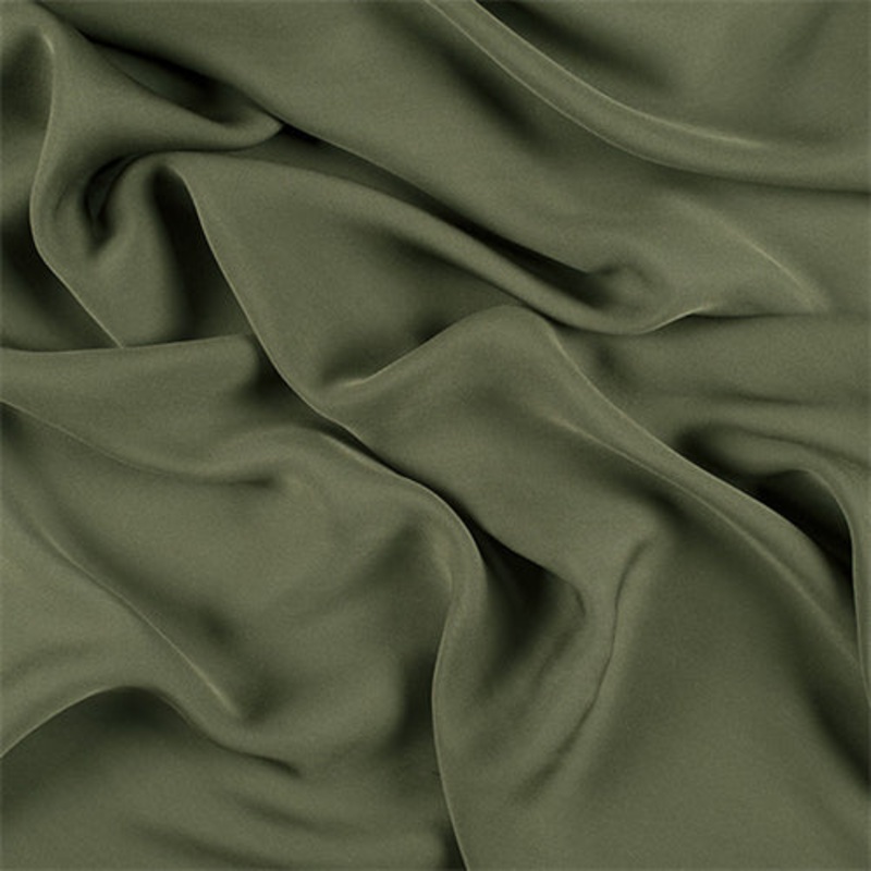 Runway Silks Olive Green Silk Double Georgette Fabric – Reorderable