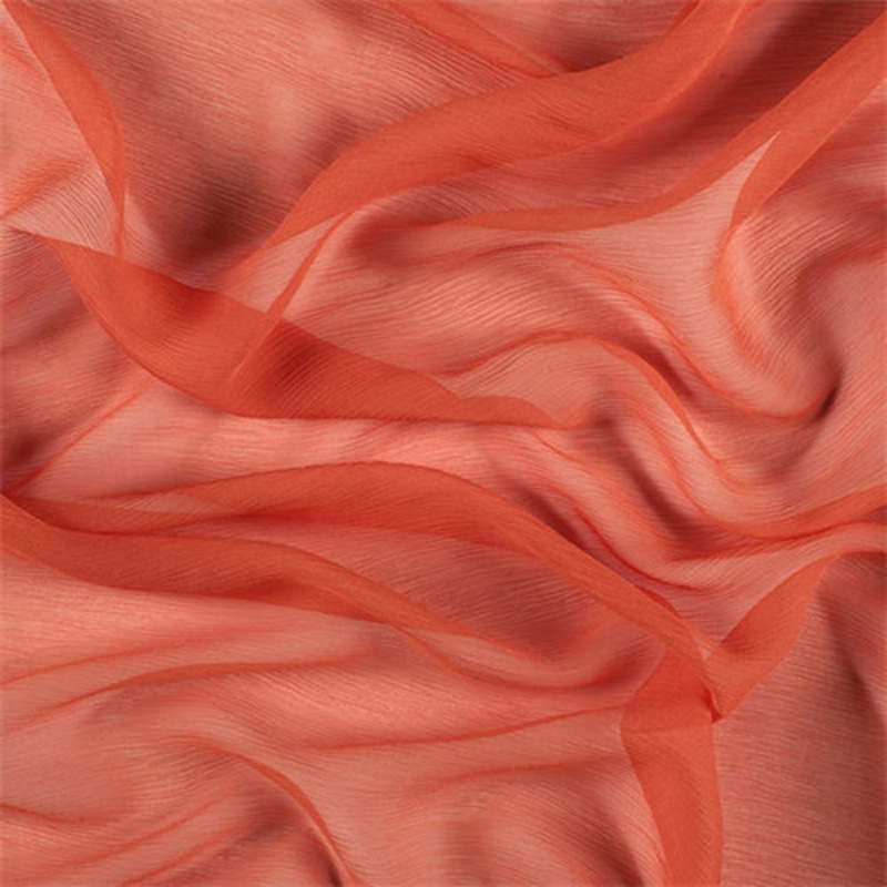 Runway Silks Orange Crinkled Silk Chiffon Fabric – Reorderable