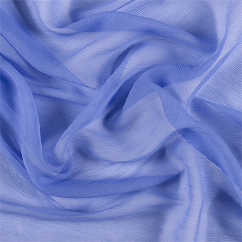 Runway Silks Periwinkle Crinkled Silk Chiffon Fabric – Reorderable