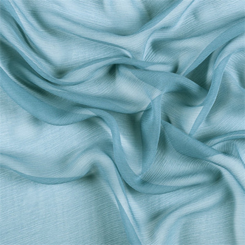 Runway Silks Seafoam Crinkled Silk Chiffon Fabric – Reorderable