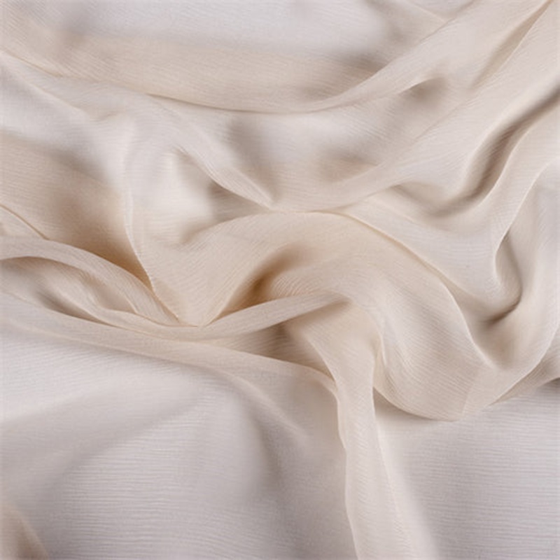 Runway Silks Cream Crinkled Silk Chiffon Fabric – Reorderable