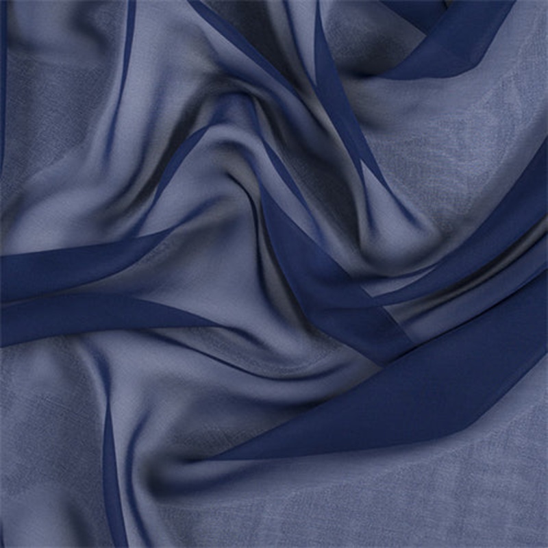 Runway Silks Dark Blue Silk Chiffon Fabric – Reorderable