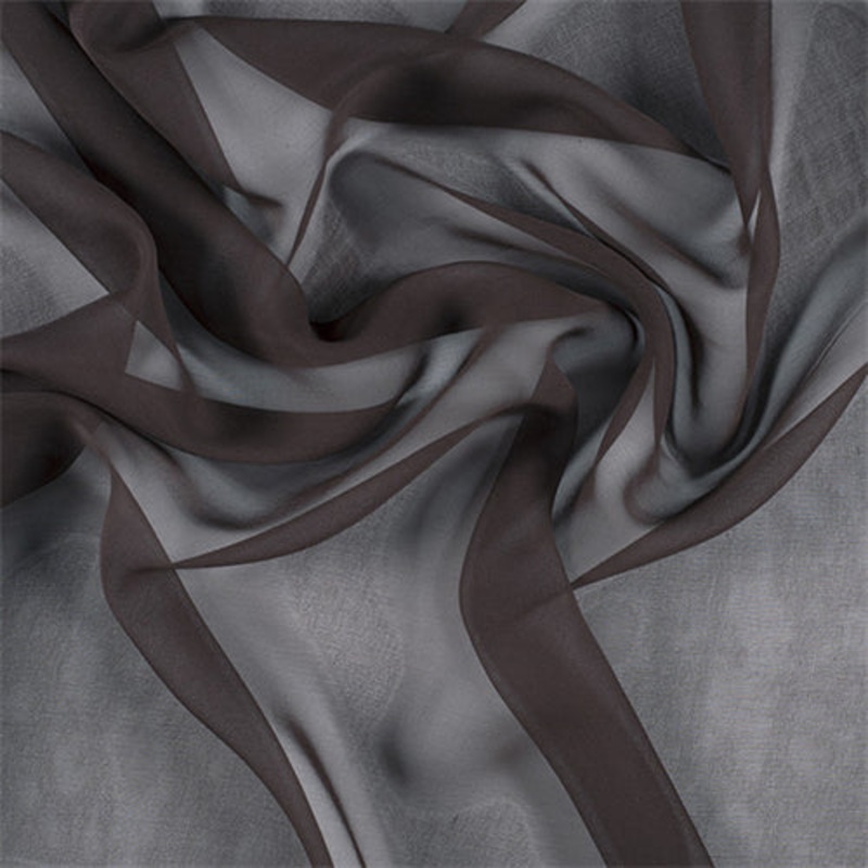 Runway Silks Dark Brown Wide Silk Chiffon Fabric – Reorderable