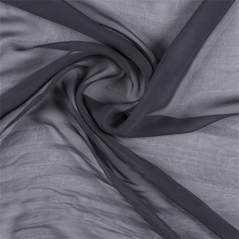 Runway Silks Dark Gray Silk Chiffon Fabric – Reorderable