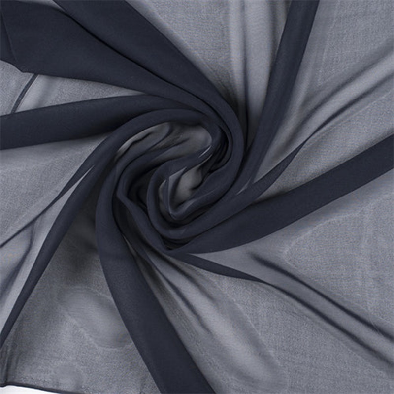 Runway Silks Midnight Navy Wide Silk Chiffon Fabric – Reorderable