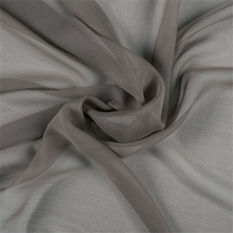 Runway Silks Dark Taupe Silk Chiffon Fabric – Reorderable