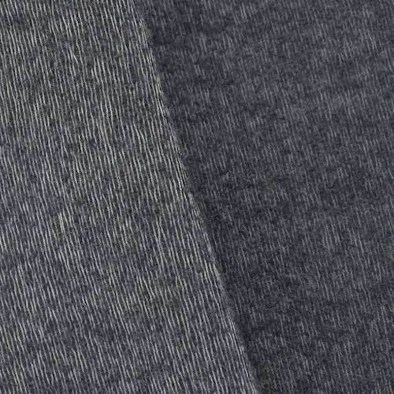 1 1/2 YD PC-Static Black Semi-Opaque Textured Stripe Woven Jacketing Fabric