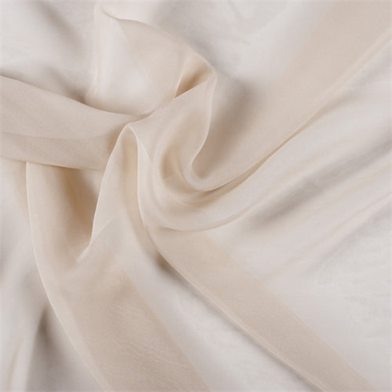 Runway Silks Beige Wide Silk Chiffon Fabric – Reorderable