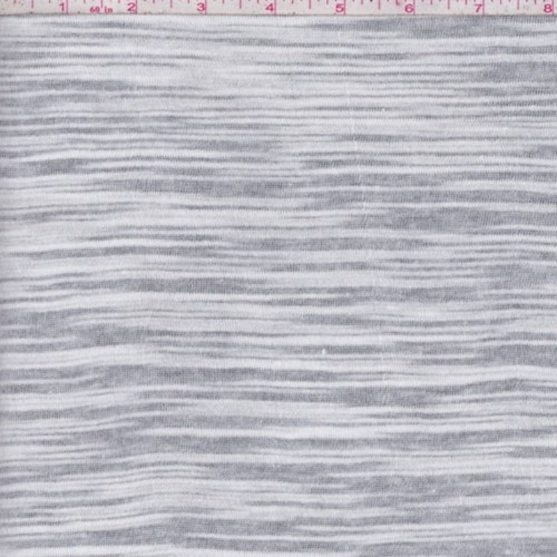 White/Grey Heather Brushed Thermal Knit Fabric