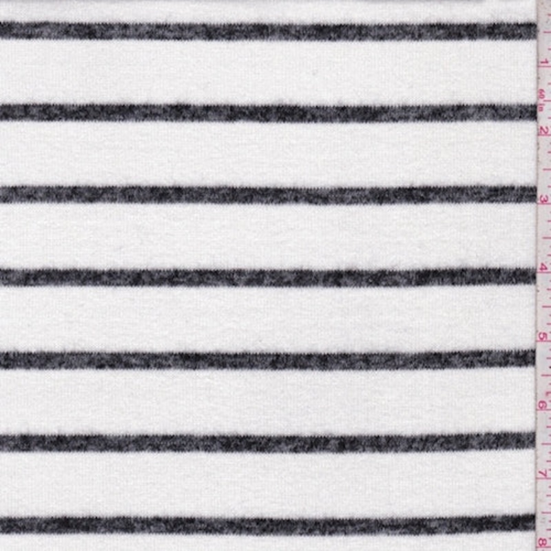 White/Onyx Stripe Jersey Sweater Knit Fabric