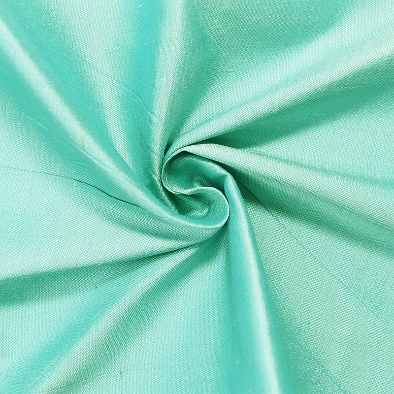 Aqua Turquoise Iridescent Silk Dupioni Woven Fabric