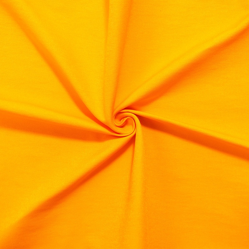 Yellow Cotton Solid Stretch Spandex Chino Twill Woven Fabric