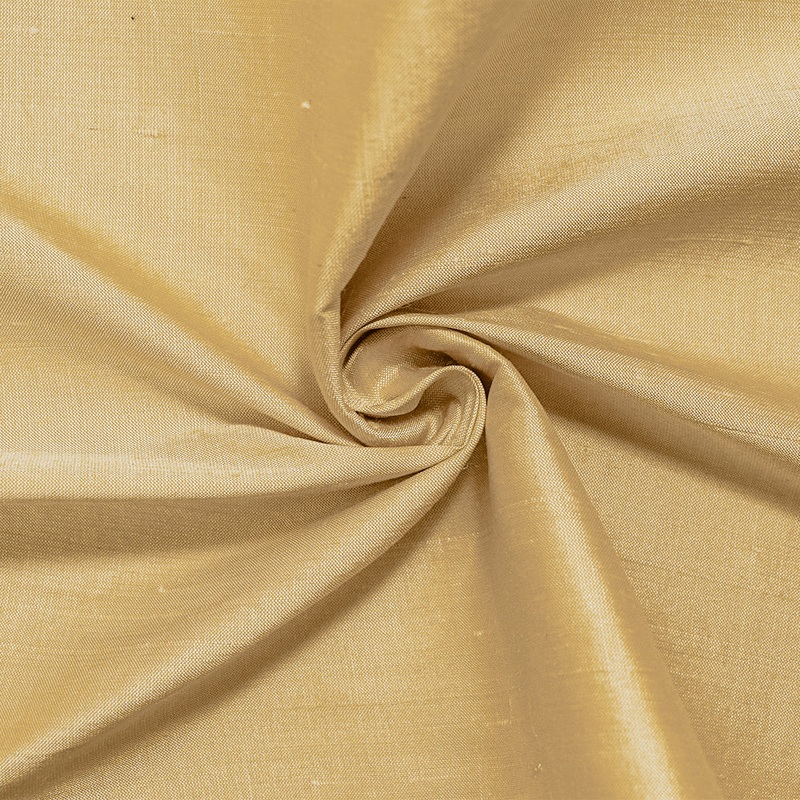 Yellow-White Iridescent Silk Dupioni Woven Fabric