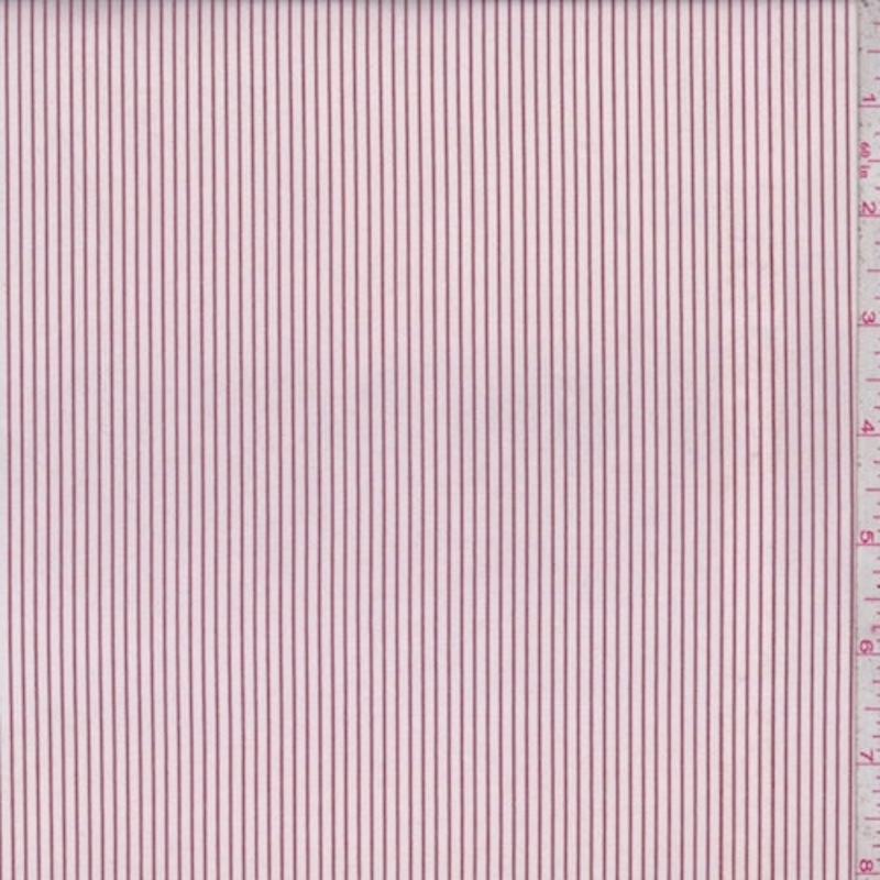 White/Garnet Pinstripe Shirting Fabric
