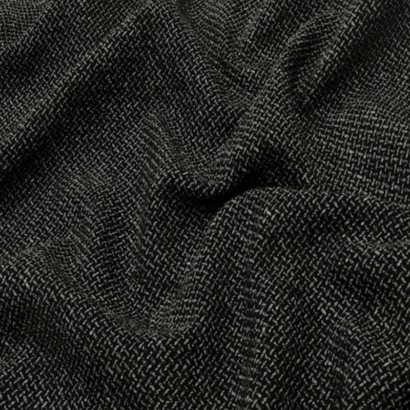 White/Black Wool Blend Weave-like Double Knit Fabric