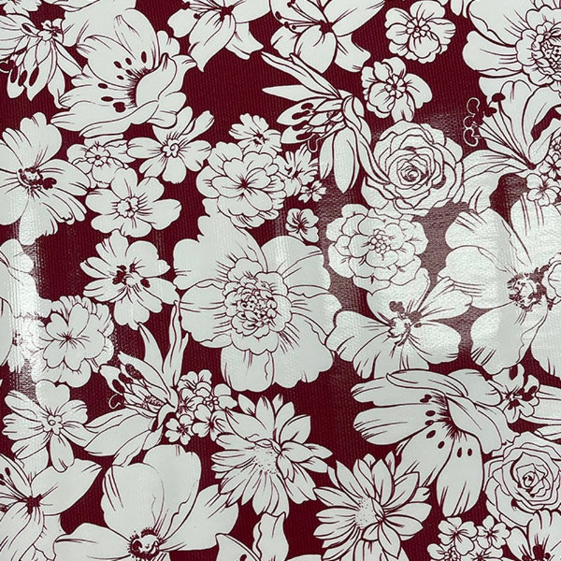 Wine White Floral Oilcloth Fabric – Reorderable