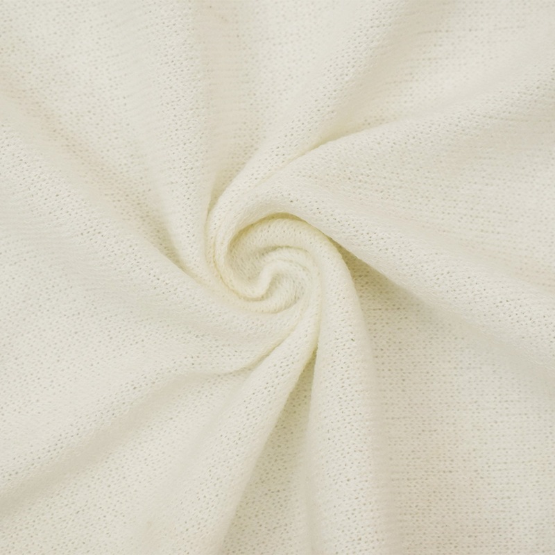 1 YD PC-Ivory Poly Stretch Texture Sweater Knit Fabric