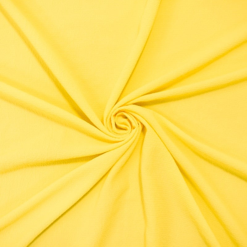 Yellow Poly Solid Bubble Crepe Woven Fabric