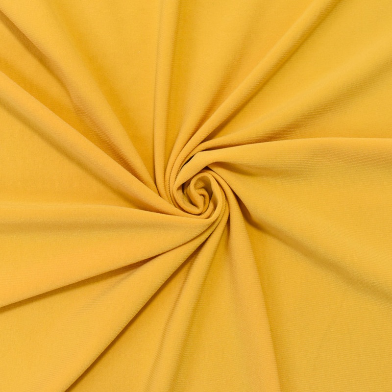 Yellow Poly Stretch Spandex Solid ITY Knit Fabric