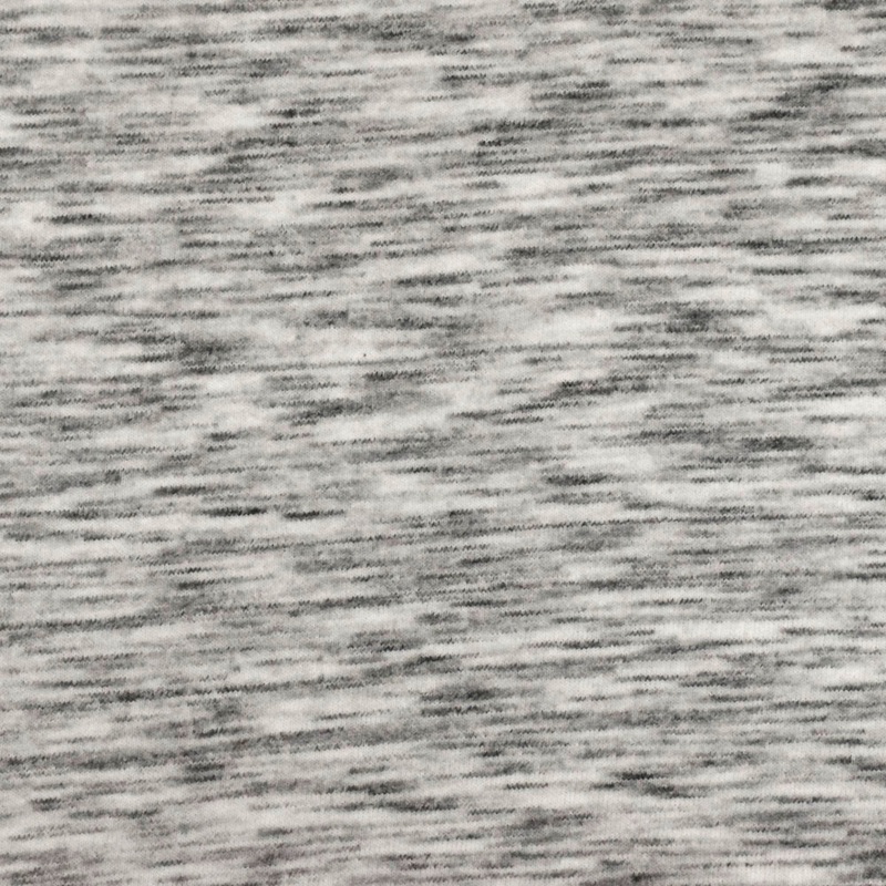 Ash Black-Gray-Ivory Famous Designer Textured French Terry Knit Fabric
