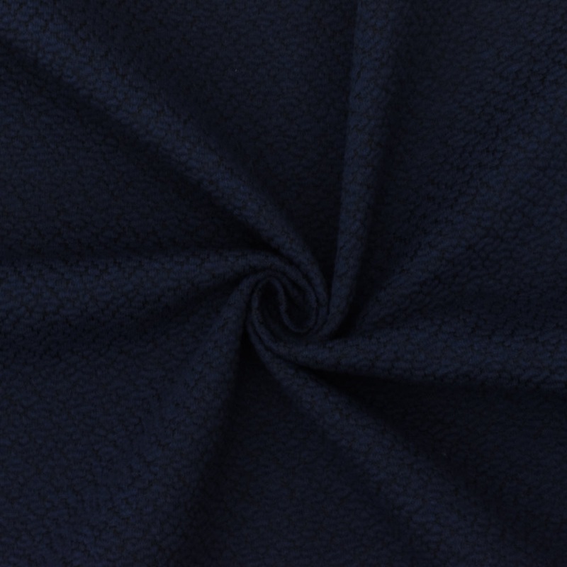 Abyss Blue-Black Poly-Cotton 3D Texture Jacquard Knit Fabric