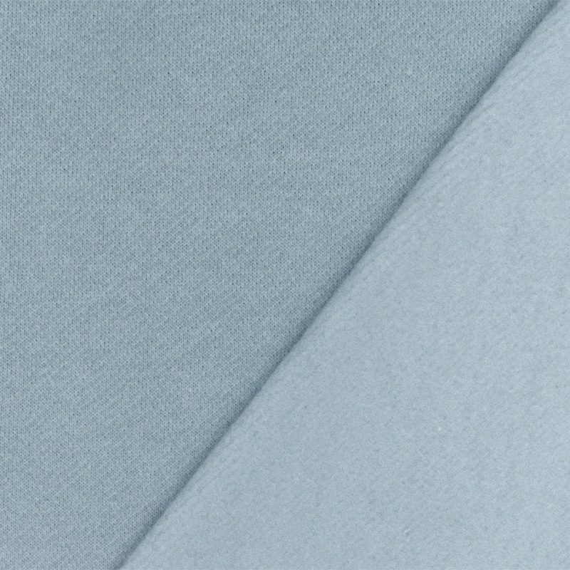 Ash Sky Blue 19 oz Cotton Sweatshirt Fleece Knit Fabric – Heavy Weight