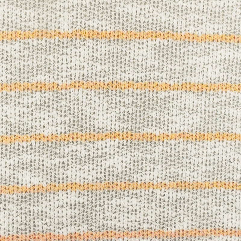 Apricot Orange-White Stripe Stretch Jersey Knit Fabric