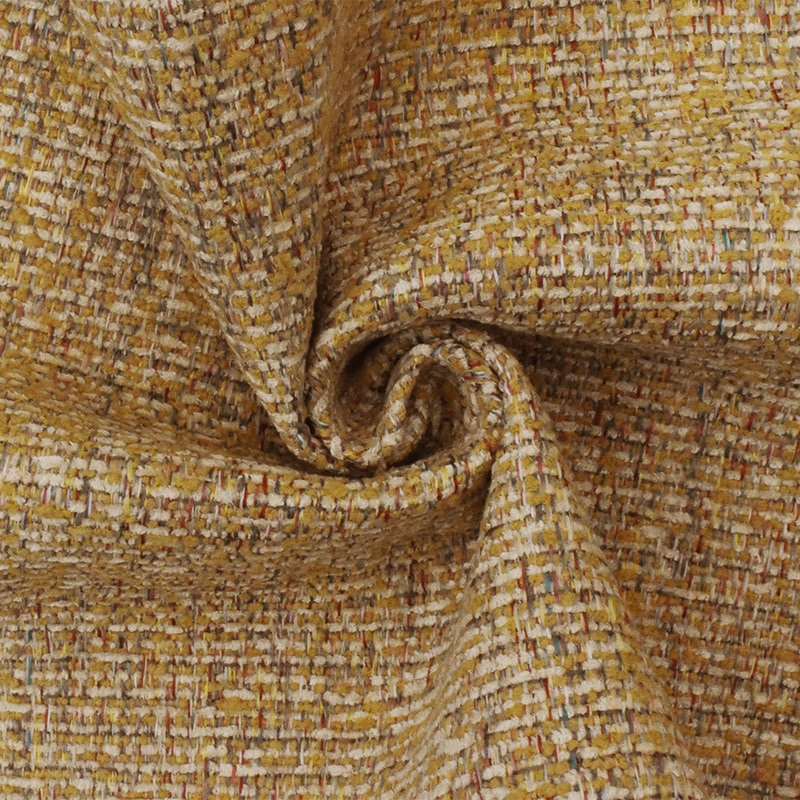 Yellow-Beige-Multi Texture Poly Acrylic Chenille Home Decorating Fabric