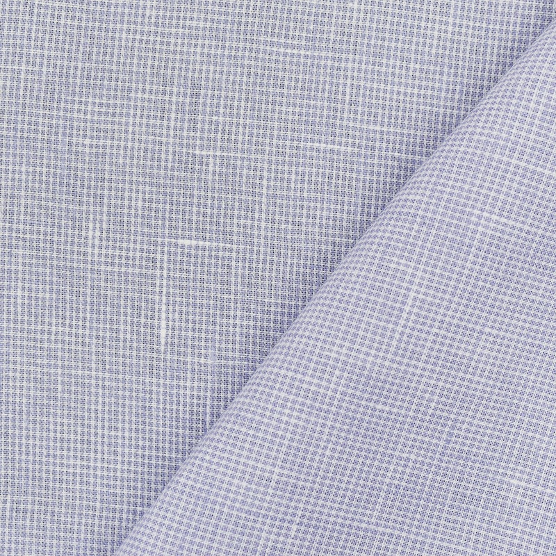 White-Purple Spence Bryson Mini Grid Tile Irish Linen Woven Fabric