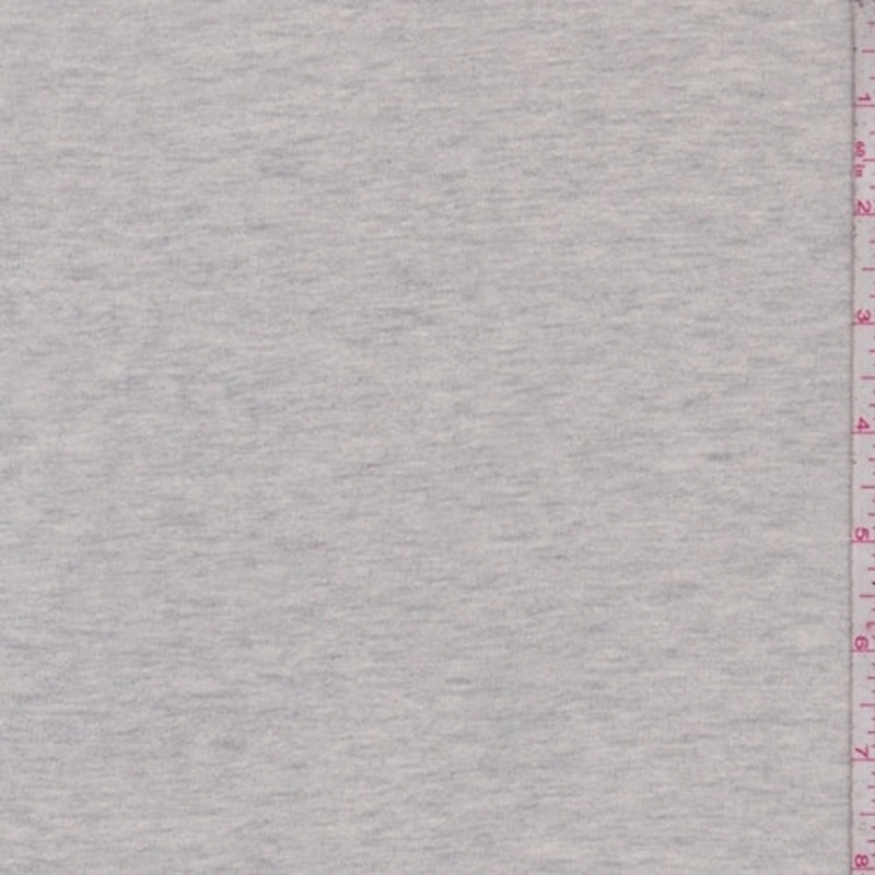 1 3/8 YD PC-Light Heather Grey French Terry Knit Fabric