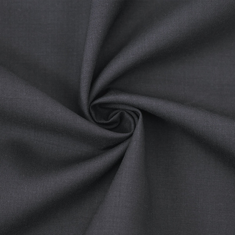 Ash Blue Tropical Wool-Polyester Solid Shirting Woven Fabric